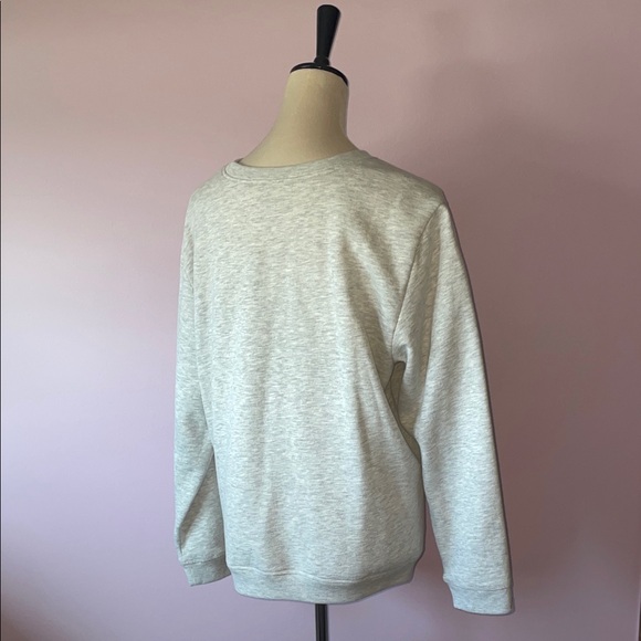 Karen Scott Gray and Purple Crew Neck Sweatshirt - Picture 3 of 3